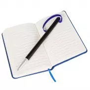 Notatnik ok. A6 z długopisem z zatyczką, touch pen - granatowy