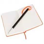 Notatnik ok. A6 z długopisem z zatyczką, touch pen - pomarańczowy