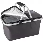 Koszyk poliestrowy, składany, torba termoizolacyjna - szary