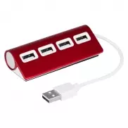Hub USB 2.0 | Fletcher - czerwony
