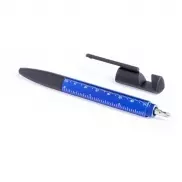 Długopis wielofunkcyjny, czyścik do ekranu, linijka, stojak na telefon, touch pen, śrubokręty - granatowy