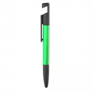 Długopis wielofunkcyjny, czyścik do ekranu, linijka, stojak na telefon, touch pen, śrubokręty - zielony