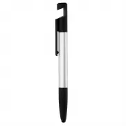 Długopis wielofunkcyjny, czyścik do ekranu, linijka, stojak na telefon, touch pen, śrubokręty - szary