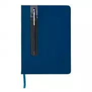 Zestaw upominkowy, notatnik A5 (kartki w linie), długopis - niebieski