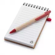 Notatnik ok. A6 z długopisem - czerwony