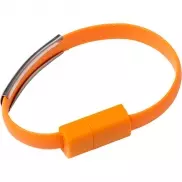 Opaska na rękę, bransoletka, kabel do ładowania - pomarańczowy