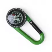 Kompas z karabińczykiem - zielony