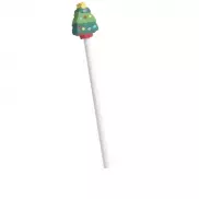 Ołówek z gumką, świąteczny wzór - zielony