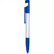 Długopis wielofunkcyjny 6 w 1, touch pen, stojak na telefon, czyścik, linijka, śrubokręt - niebieski