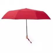 Wiatroodporny parasol manualny RPET, składany - czerwony