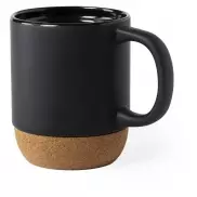 Kubek ceramiczny 420 ml z korkowym elementem - czarny