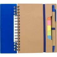 Zestaw do notatek, notatnik, długopis, linijka, karteczki samoprzylepne - niebieski