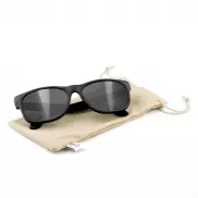 Okulary przeciwsłoneczne ze słomy pszenicznej B'RIGHT, bawełniane etui w komplecie | Adam - czarny