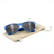 Okulary przeciwsłoneczne ze słomy pszenicznej B'RIGHT, bawełniane etui w komplecie | Adam - niebieski