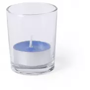 Szklany świecznik, świeczka zapachowa - niebieski