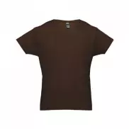 THC LUANDA. T-shirt męski z bawełny rurkowej - Ciemny brąz - M