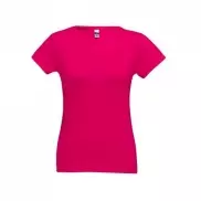 THC SOFIA. Damska koszulka bawełniana taliowana - Różowy - L