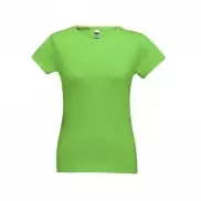 THC SOFIA. Damska koszulka bawełniana taliowana - Jasno zielony - L