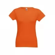 THC SOFIA. Damska koszulka bawełniana taliowana - Pomarańczowy - L