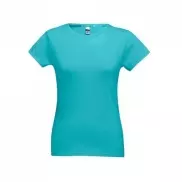 THC SOFIA. Damska koszulka bawełniana taliowana - Turkusowy - XL