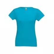 THC SOFIA. Damska koszulka bawełniana taliowana - Morski niebieski - M