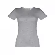 THC SOFIA. Damska koszulka bawełniana taliowana - Jasnoy szary melanż - L