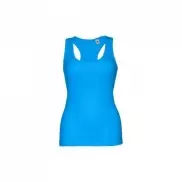 THC TIRANA. Damska bawełniana koszulka bez rękawów - Morski niebieski - L