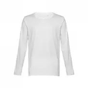 THC BUCHAREST WH. Męski bawełniany T-shirt z długim rękawem - Biały - L
