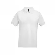 THC ADAM WH. Męska bawełniana koszulka polo z krótkim rękawem. Kolor biały - Biały - L