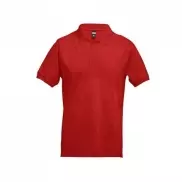 THC ADAM. Męska bawełniana koszulka polo z krótkim rękawem - Czerwony - S