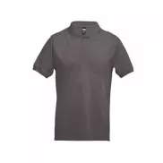 THC ADAM. Męska bawełniana koszulka polo z krótkim rękawem - Szary - L