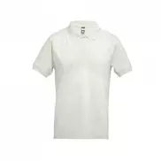 THC ADAM. Męska bawełniana koszulka polo z krótkim rękawem - Pastelowy biały - S