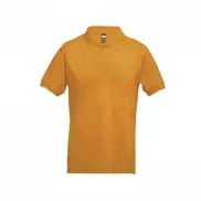 THC ADAM. Męska bawełniana koszulka polo z krótkim rękawem - Ciemny żółty - L