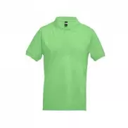 THC ADAM. Męska bawełniana koszulka polo z krótkim rękawem - Jasno zielony - L