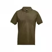 THC ADAM. Męska bawełniana koszulka polo z krótkim rękawem - Wojskowy zielony - L
