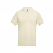 THC ADAM. Męska bawełniana koszulka polo z krótkim rękawem - Pastelowy żółty - L