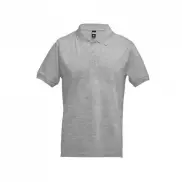 THC ADAM. Męska bawełniana koszulka polo z krótkim rękawem - Jasnoy szary melanż - L