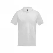 THC ADAM. Męska bawełniana koszulka polo z krótkim rękawem - Biały melanż - L