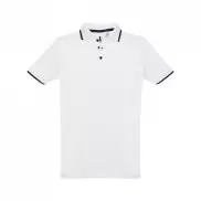 THC ROME WH. Męska dwukolorowa bawełniana koszulka polo. Kolor biały - Biały - L