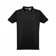 THC ROME. Męska dwukolorowa bawełniana koszulka polo - Czarny - XL