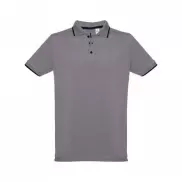 THC ROME. Męska dwukolorowa bawełniana koszulka polo - Szary - XL