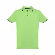 THC ROME. Męska dwukolorowa bawełniana koszulka polo - Jasno zielony - L
