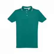 THC ROME. Męska dwukolorowa bawełniana koszulka polo - Ciemny zielony - L