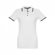 THC ROME WOMEN WH. Dwukolorowa bawełniana koszulka polo dla kobiet - Biały - L