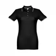 THC ROME WOMEN. Damski slim fit polo t-shirt - Czarny - S