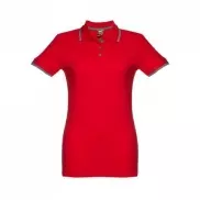 THC ROME WOMEN. Damski slim fit polo t-shirt - Czerwony - L