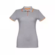 THC ROME WOMEN. Damski slim fit polo t-shirt - Jasnoy szary melanż - XL