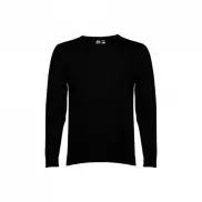 THC MILAN. Męski sweter V-neck z bawełny i poliamidu - Czarny - L