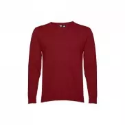 THC MILAN. Męski sweter V-neck z bawełny i poliamidu - Burgund - XXL