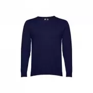 THC MILAN. Męski sweter V-neck z bawełny i poliamidu - Granatowy - M